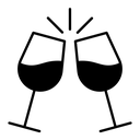 Clinking glasses black filled icon