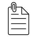 Attach document black outline icon