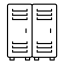 Locker black outline icon