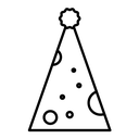 Party hat black outline icon