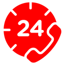24 7 Emergency Call Color Filled icon