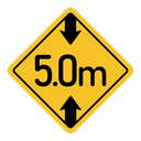 5 meter sign icon