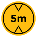 5 meter sign icon