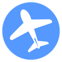 Airplane Diagonal Flight Color Filled icon