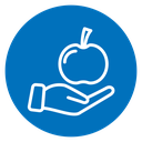 Apple in hand icon
