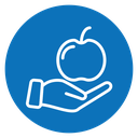 Apple in hand icon