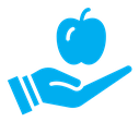 Apple in hand icon