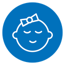 Baby girl face icon