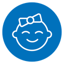 Baby girl face icon