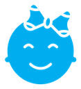 Baby girl face icon