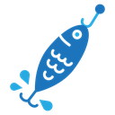 Bait Fishing Minnow Color Filled icon