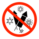 Ban on fireworks sign icon