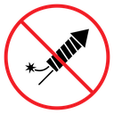 Ban on fireworks sign icon