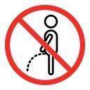Ban piss sign icon