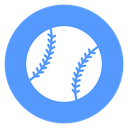 Baseball Stitch Seams Color Filled icon