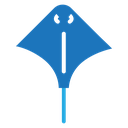 Bat Ray Fish Color Filled icon