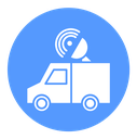 Broadcast Van Satellite Dish Color Filled icon