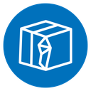 Broken cardboard box icon