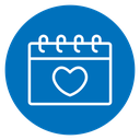 Calendar heart 3 icon