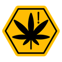 Cannabis packaging warning sign icon