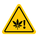 Cannabis packaging warning sign icon