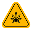 Cannabis packaging warning sign icon