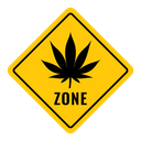 Cannabis zone traffic sign icon