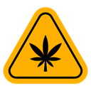 Cannabis zone traffic sign icon