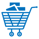 Cart with product icon