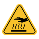 Caution hot surface sign icon