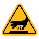 Caution hot surface sign icon