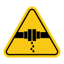 Caution safety leak of water or chemical material sign icon