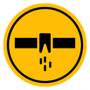 Caution safety leak of water or chemical material sign icon