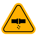Caution safety leak of water or chemical material sign Color Filled icon