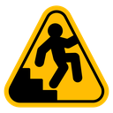 Caution stairway sign icon