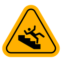 Caution stairway sign icon