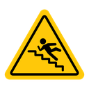 Caution stairway sign icon
