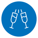 Champagne glasses icon