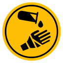 Chemical burns hazard sign icon