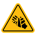 Chemical burns hazard sign icon
