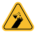 Chemical burns hazard sign icon