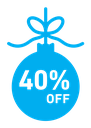 Christmas ball with 40 off discount color filled icon