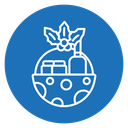 Christmas gift basket icon