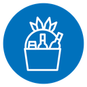 Christmas gift basket icon