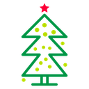 Christmas Tree Star Color Filled icon