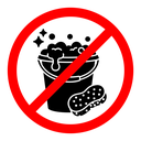 Cleaning bucket with sponge sign icon
