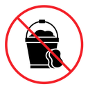 Cleaning bucket with sponge sign icon