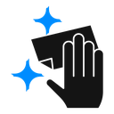 Cleaning with rag icon