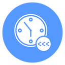 Clock Rewind Arrows Color Filled icon
