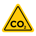 CO2 warning sign icon